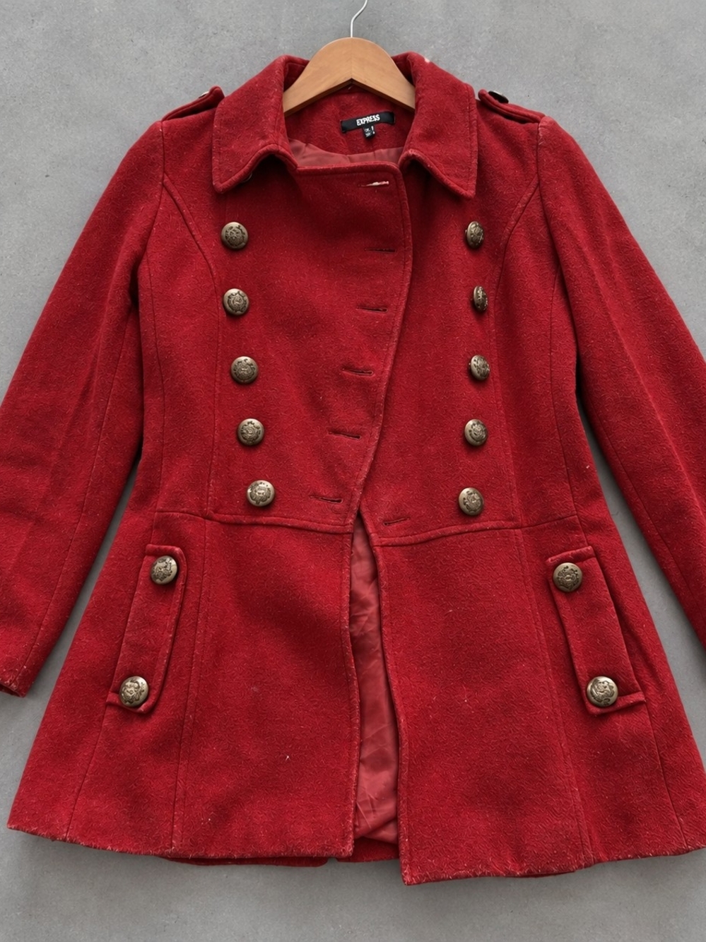 ASOS Express Women's Red Military-Style Coat US 4 / EU 36